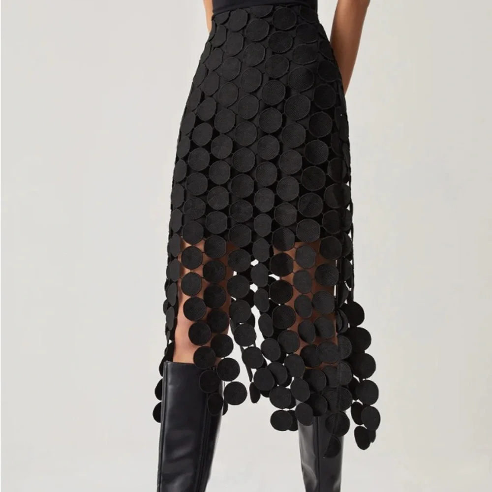 Commense Laser Cut Multi Circle Double Layered Skirt - Picture 1 of 3